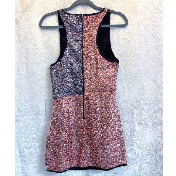 One Teaspoon Sequin Racerback Mini Dress In Bronze/Silver Size XXS NWT Scarface - Picture 6 of 11